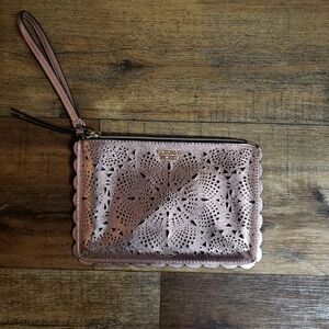 Victoria's Secret Metallic Pink Laser Cut Wristlet